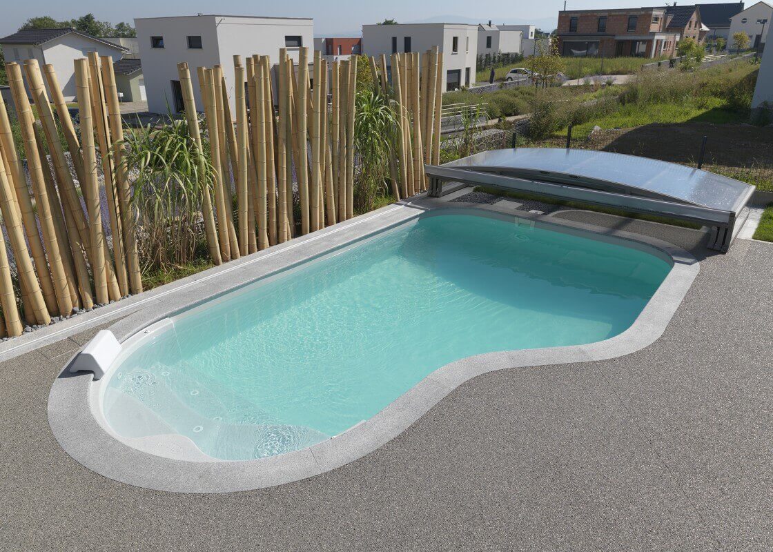 Abri télescopique bas pour piscine