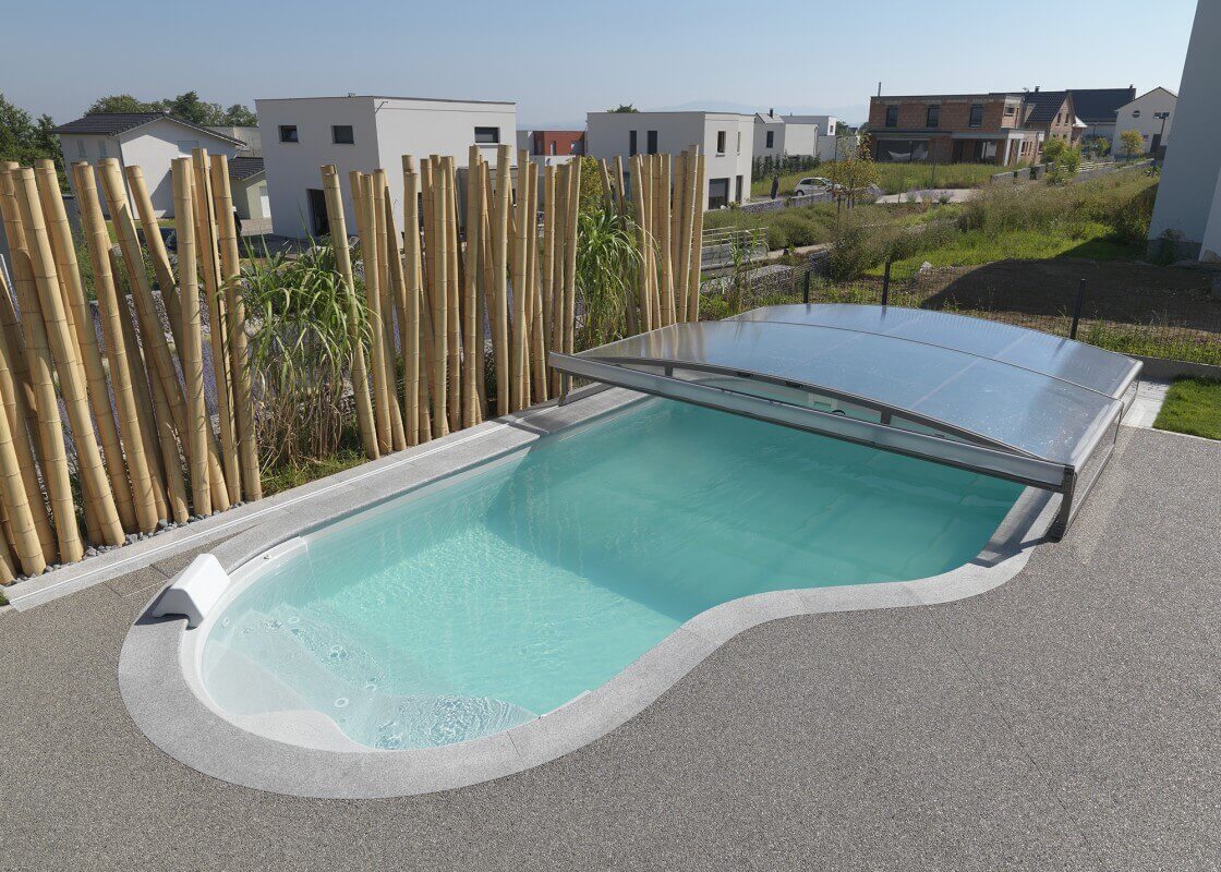 Abri télescopique bas pour piscine