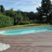 Piscine ovale Olivia avec échelle et terrasse en bois