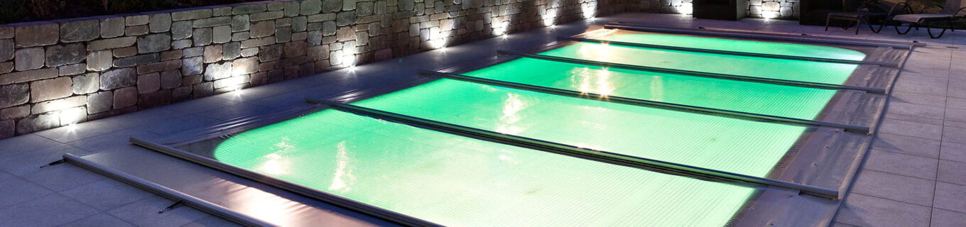 Piscine enterrée Sara + couverture de piscine Solae® Waterair