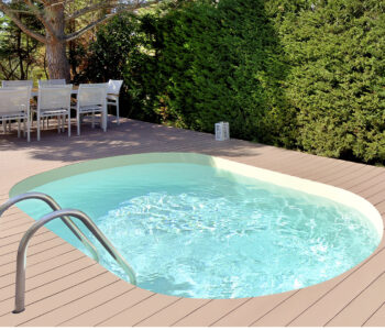 Piscine Olivia mini sur terrasse en bois