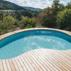 Piscine haricot Céline avec jolie vue