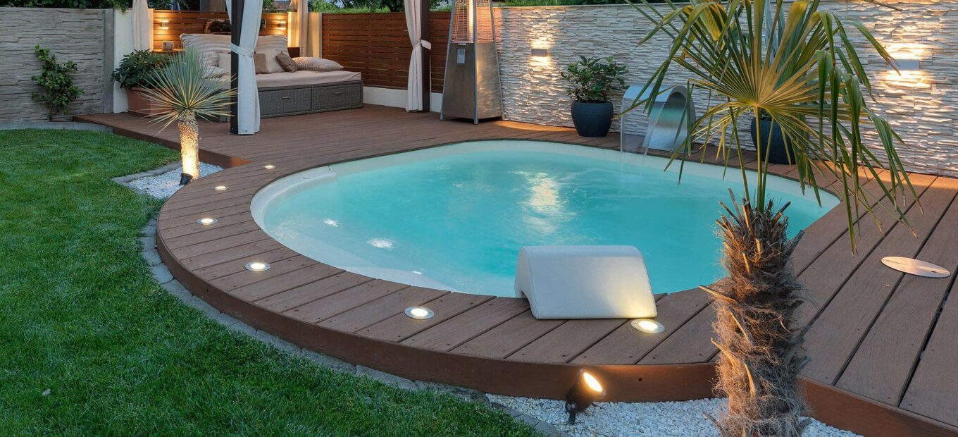 Mini piscine Lola avec plage bois espace cocooning