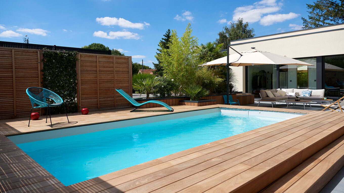 Piscine rectangle Emilie plage bois