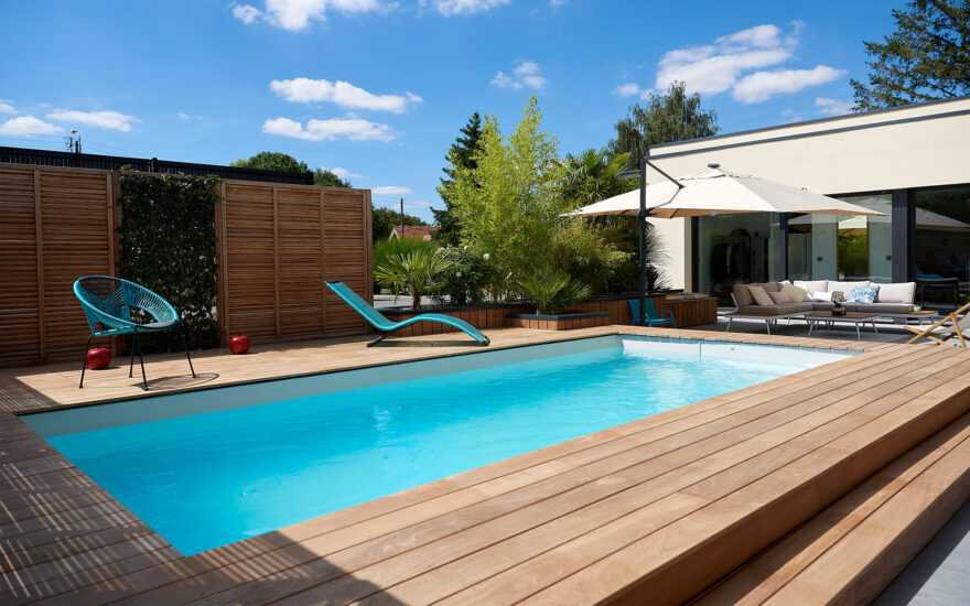 Piscine rectangle Emilie plage bois