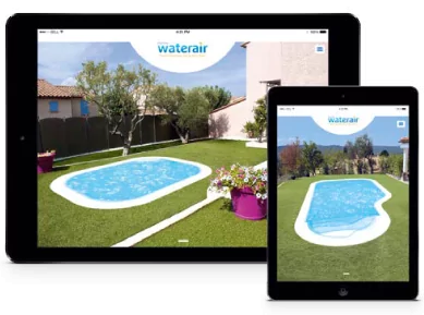 Simulation en 3D d'une piscine sur un Ipad