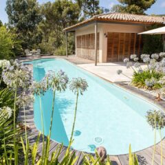 piscina in kit con corsia di nuoto ovale