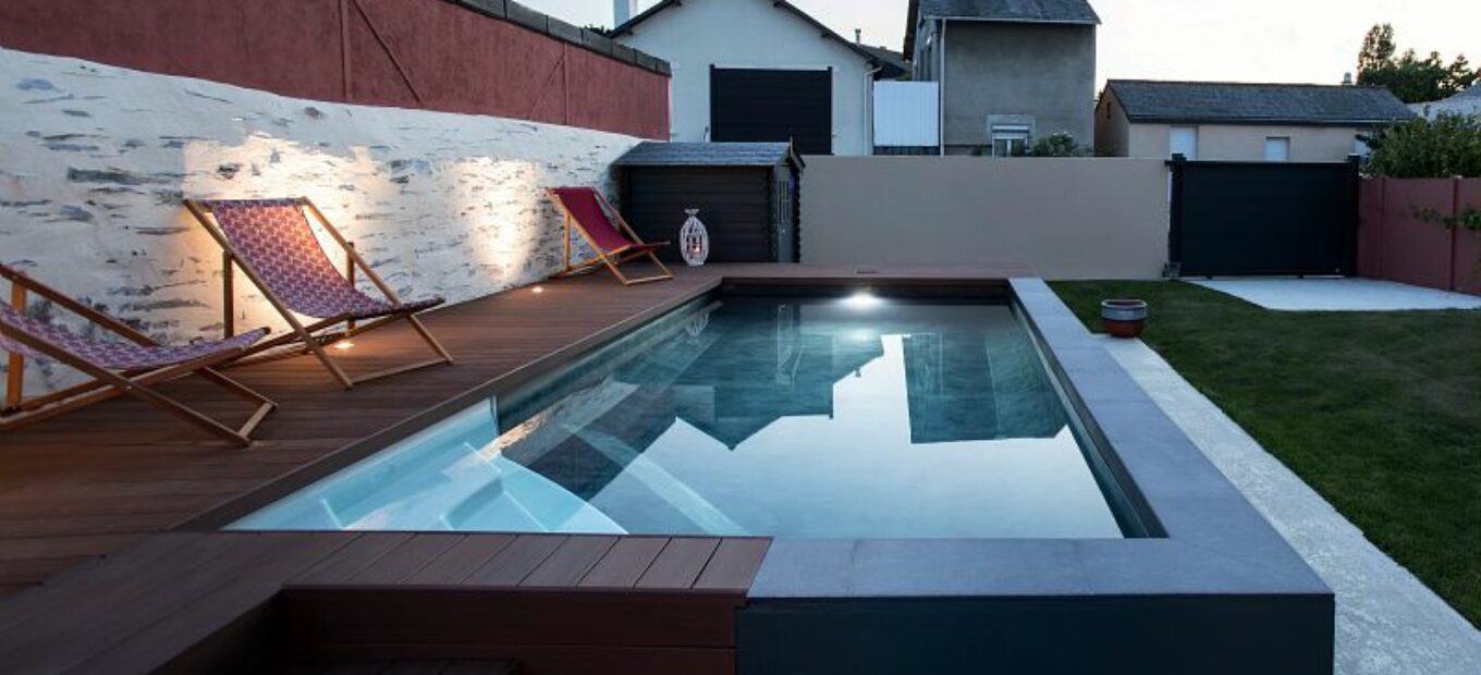 piscine rectangulaire semi enterrée