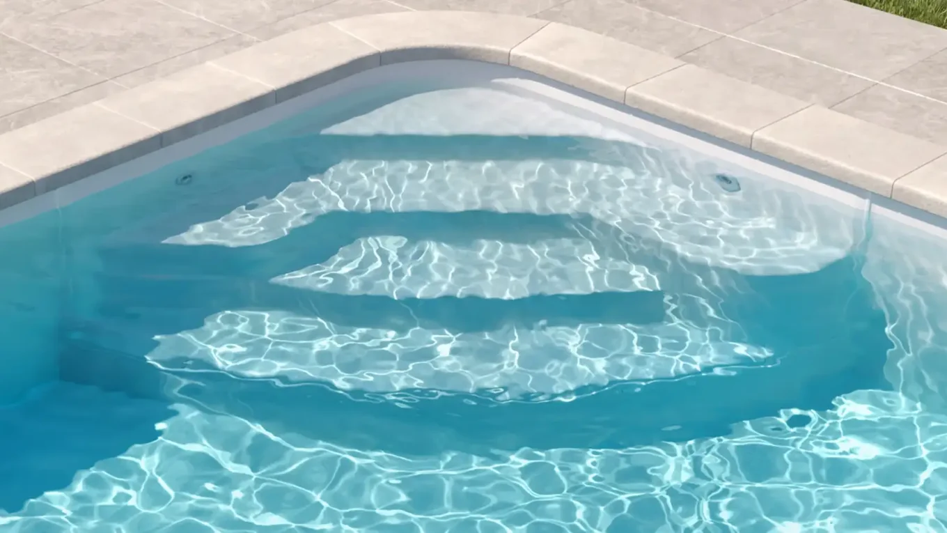 escalier de piscine gris lobby