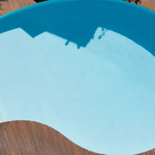 grande piscine haricot plage bois