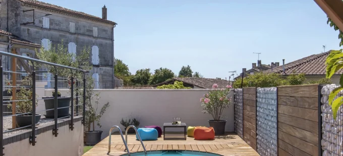 mini piscine ovale terrasse bois