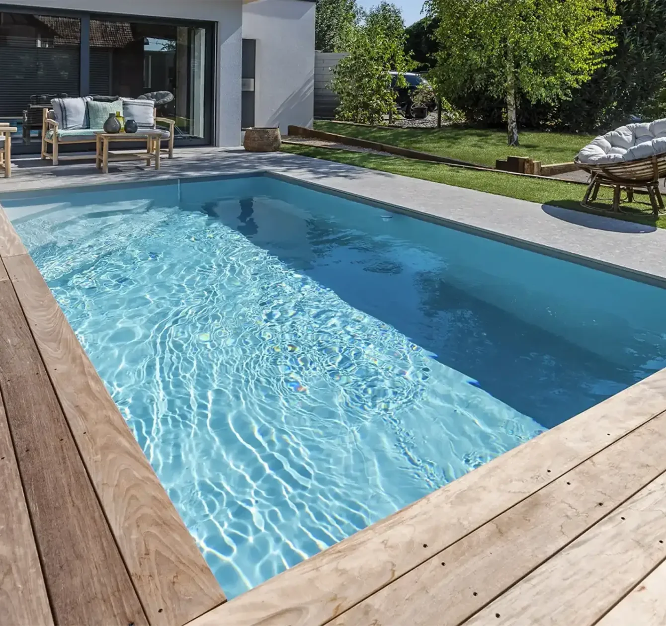 piscine rectangle terrasse bois