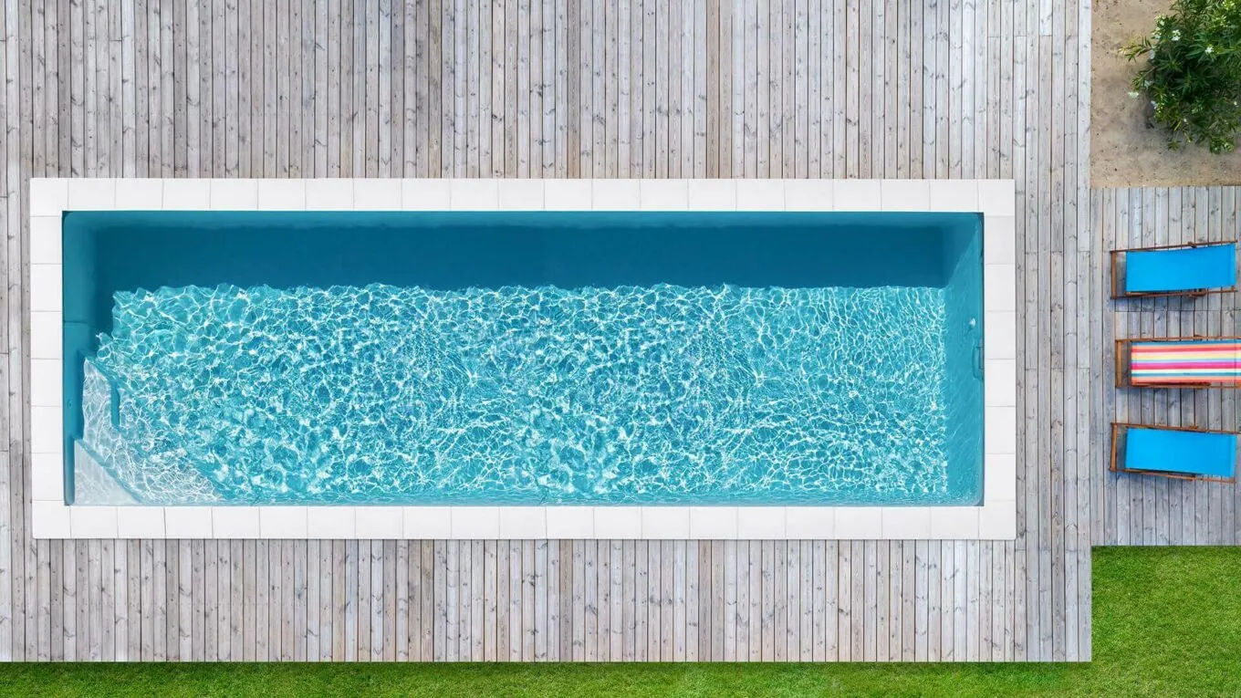 Piscine rectangle couloir de nage 10 x 4 m