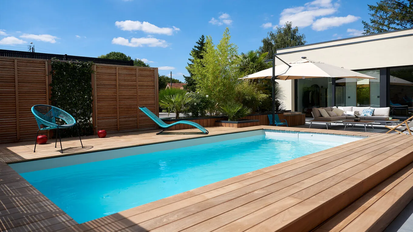 Piscine rectangle Emilie plage bois